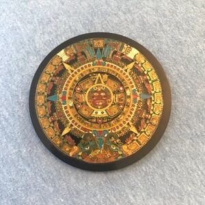 Aztec Disc Wall Hanging   3 1/2" diameter